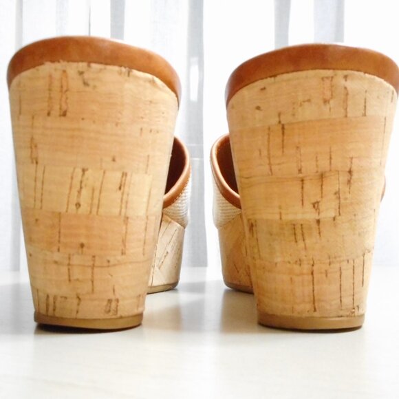 Coach Jazmin Cork and Leather Wedge Sandal  size 7.5 - Picture 6 of 8